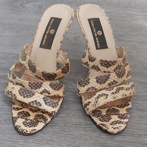 Saks Fifth Avenue Women's Tan Snakeskin Sandals